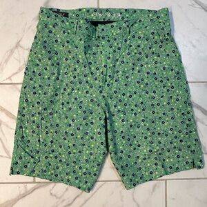 Polo Golf + Swim Performance Patterned Shorts, Lime Green Floral, Size 32